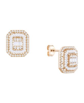 Серьги Diamond Baguette & Round 14K White Gold