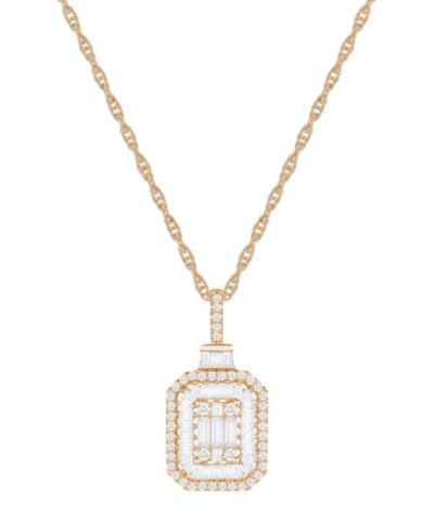 Подвеска Diamond Baguette & Round в белом золоте 14K