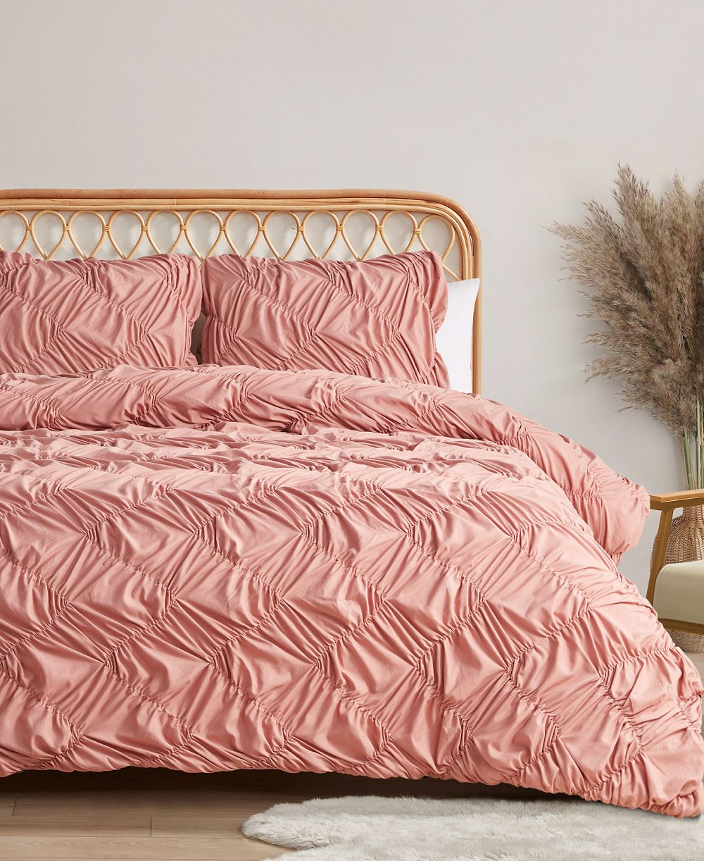 Комплект из 3-х покрывал Jessica Simpson Emmy Textured Ruched, Full/Queen