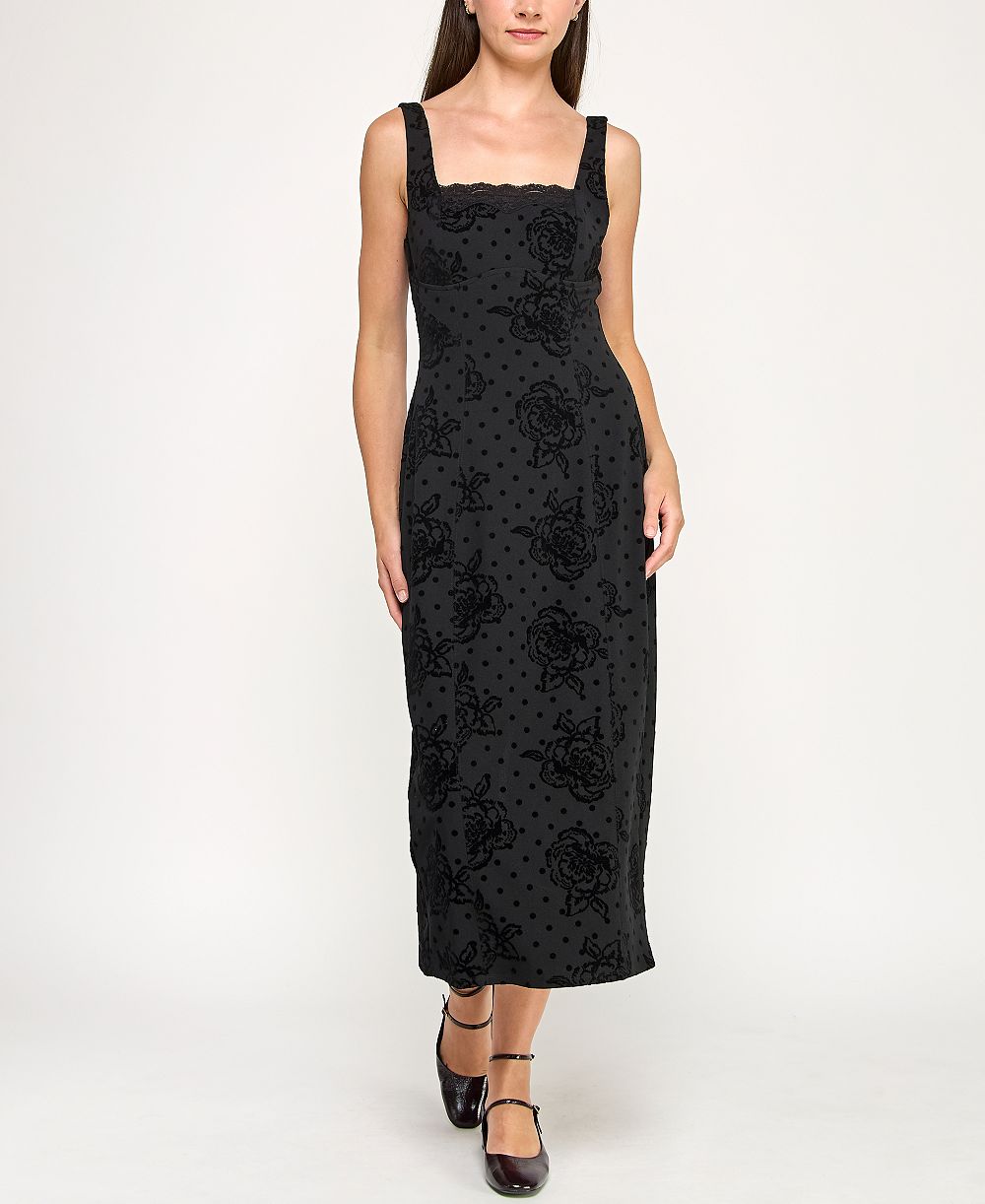 ROW A Детское платье без рукавов с флокированным принтом
