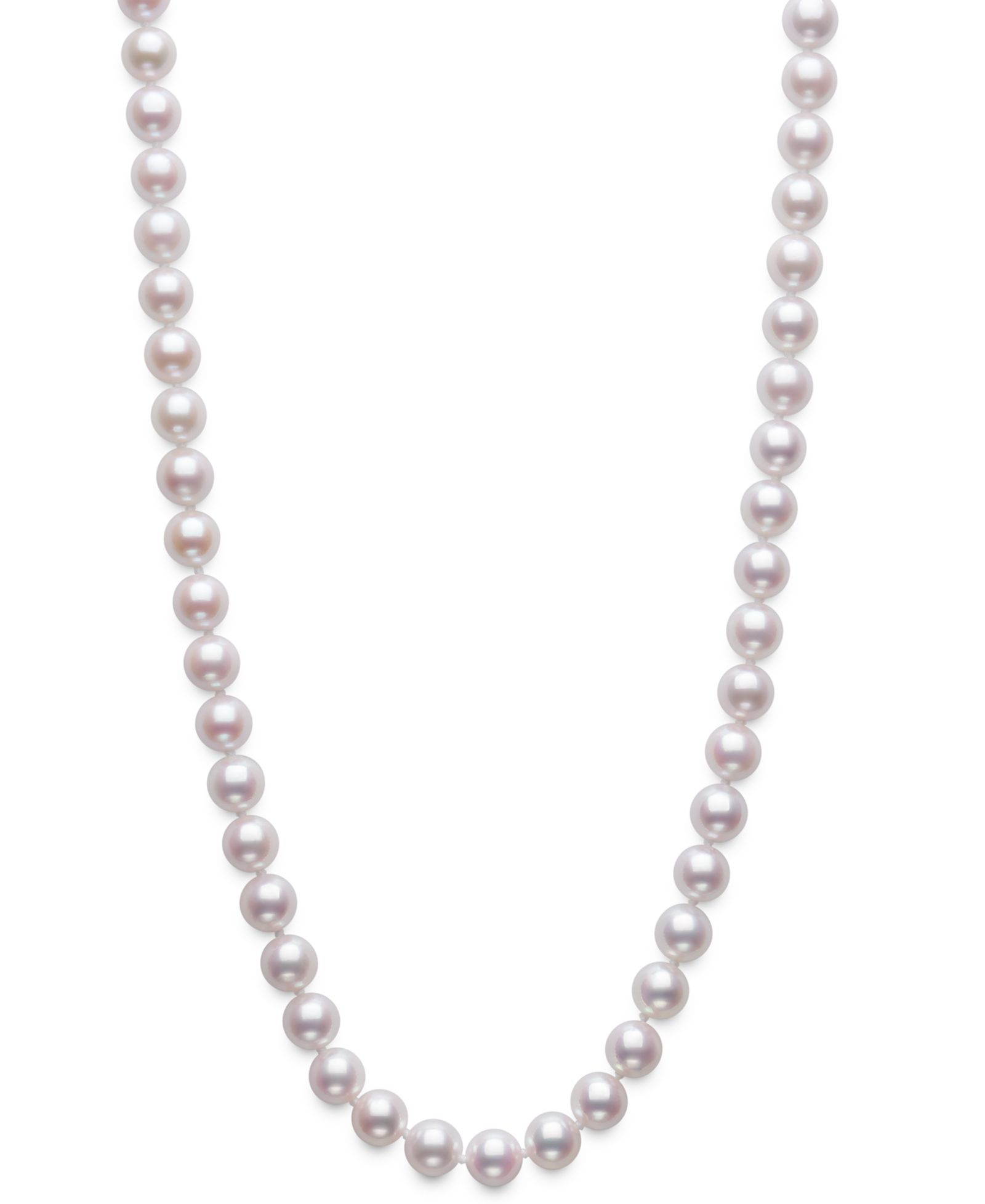 Belle de Mer Ожерелье с культивированным жемчугом Akoya (7-7.5mm) в 14k золоте