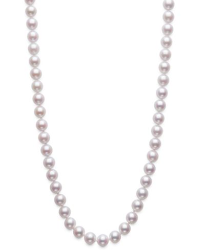 Belle de Mer Cultured Akoya Pearl (7-7.5mm) Necklace in 14k Gold