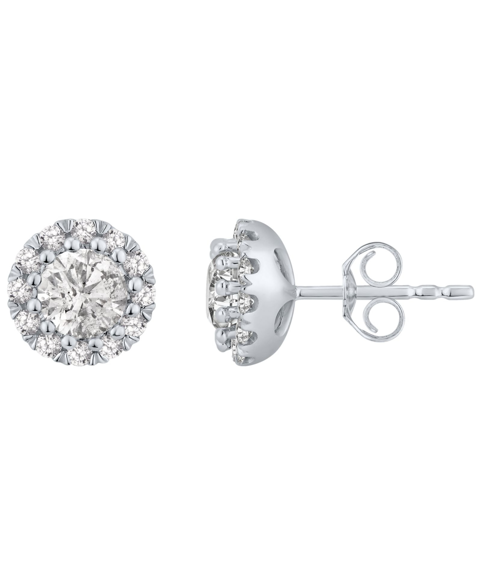 Diamond Halo Stud Earrings (1 ct. t.w.) in 14K White Gold