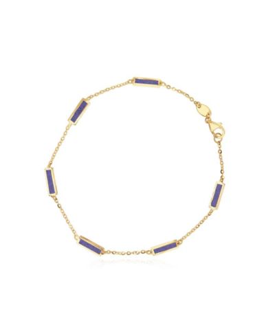The Lovery Amethyst Bar Chain Bracelet