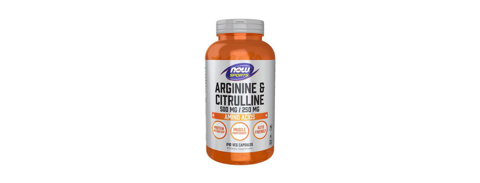 NOW Foods Аргинин Цитруллин, 500 мг, 240 вегетарианских капсул