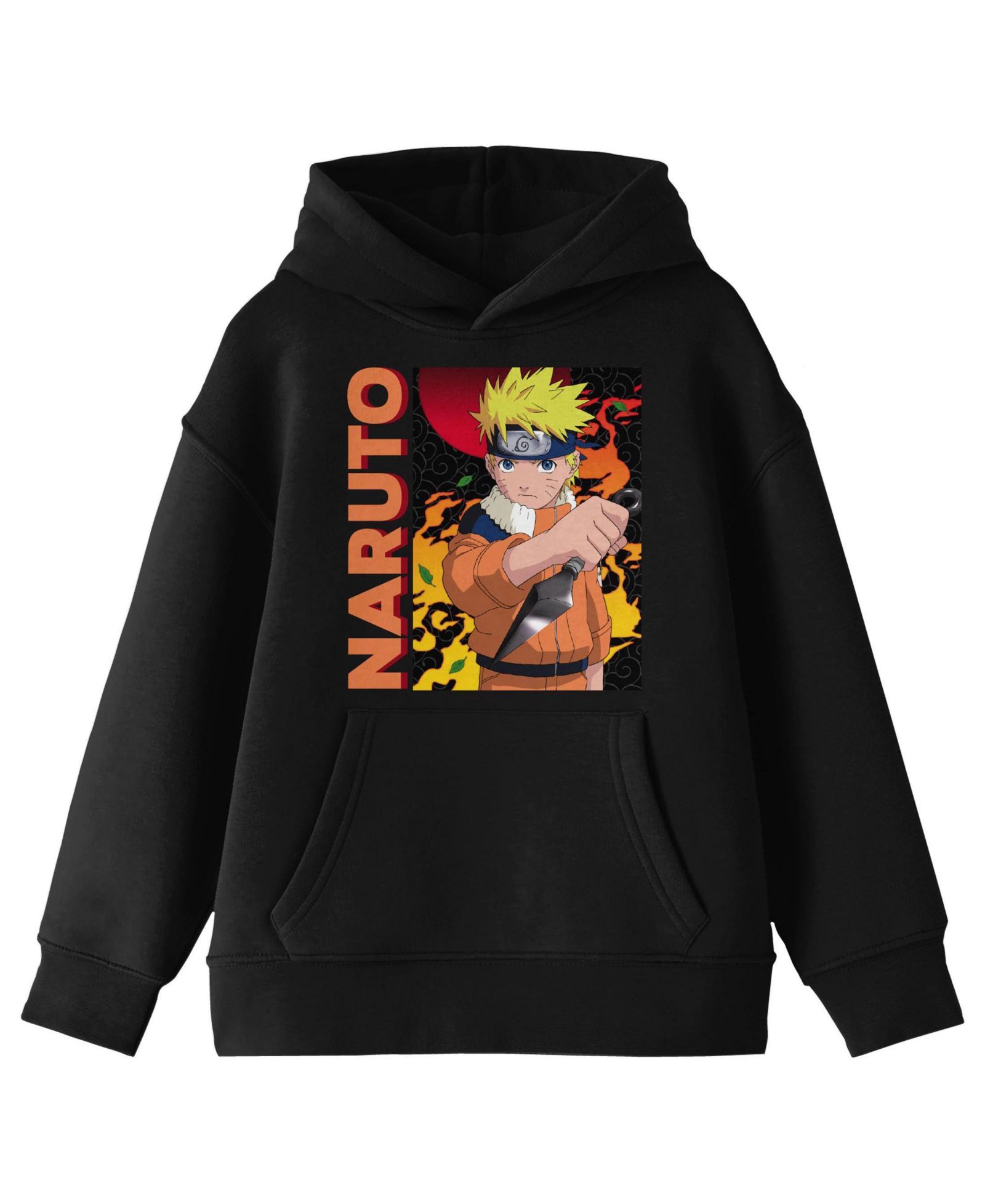 Худи Naruto Main Character On Elemental Background Long Sleeve Youth Black Medium