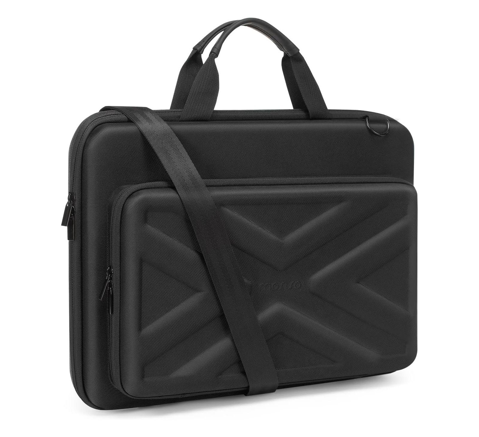 MOSISO Black Hard Shell Laptop Case - 15-15.6 Inch Computer Bag, Compatible with MacBook, HP, Dell, Lenovo, Asus - 16 Inch Laptop Bag with Front Pocket