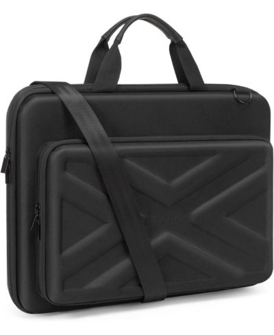 MOSISO Black Hard Shell Laptop Case - 15-15.6 Inch Computer Bag, Compatible with MacBook, HP, Dell, Lenovo, Asus - 16 Inch Laptop Bag with Front Pocket