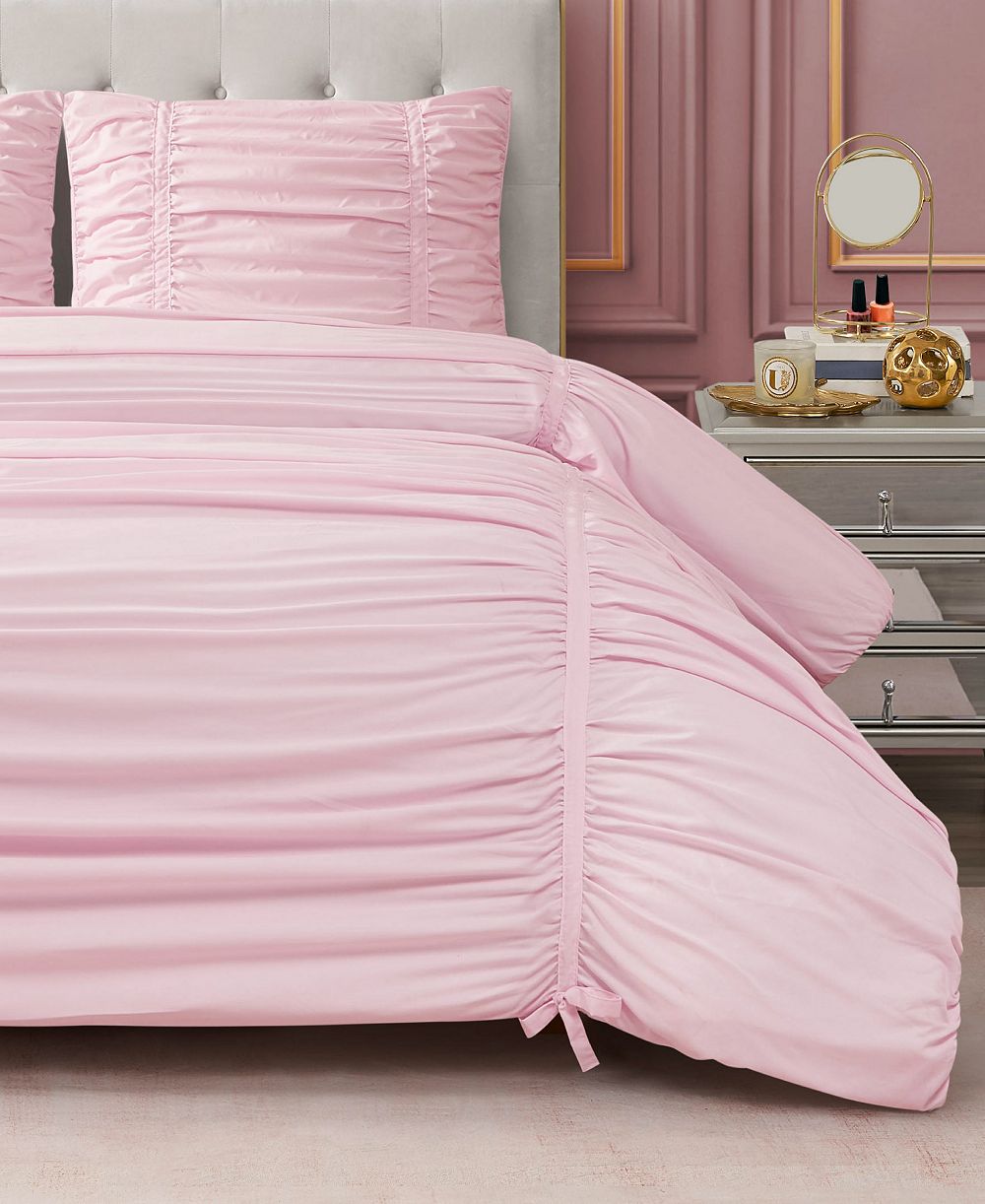 Juicy Couture Ribbon Ruched 3-Pc. Comforter Set, Full/Queen