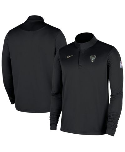 Мужская куртка Nike Black Milwaukee Bucks 2025/26 Authentic Coaches Quarter-Zip Pullover