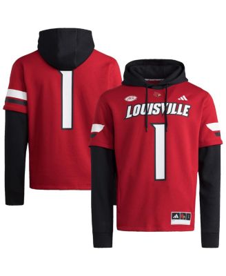 Adidas Men's Red Louisville Cardinals Jersey Pullover Hoodie