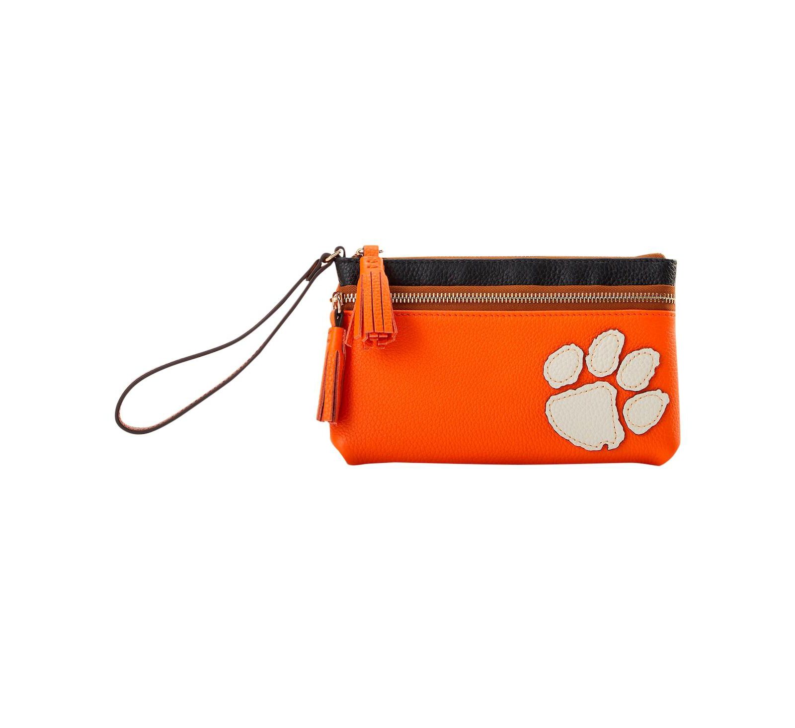Клатч Dooney & Bourke Clemson Tigers Infield Double-Zip Wristlet