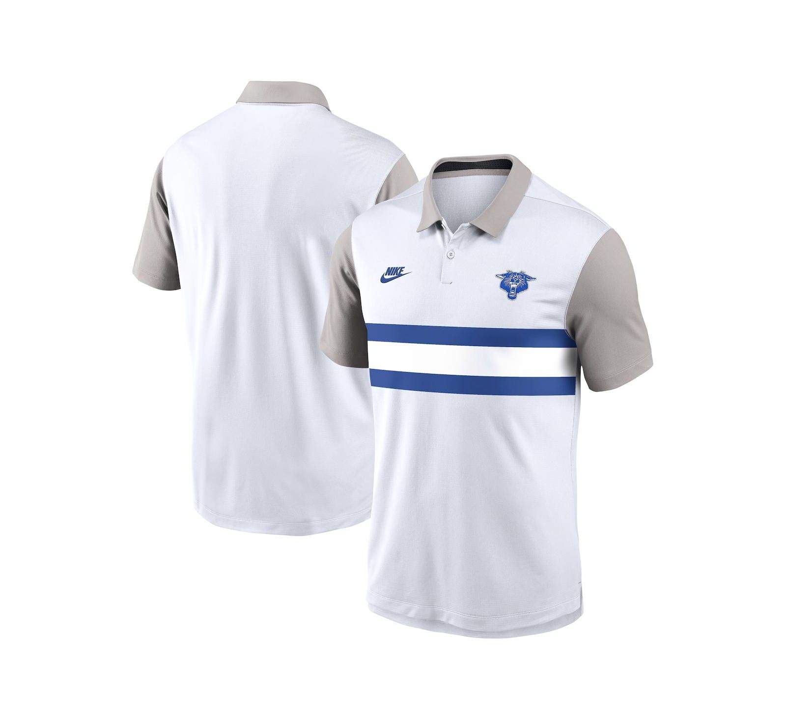 Nike Men's White/Gray Kentucky Wildcats Athletic Prep Legacy Logo Vapor Performance Polo Shirt