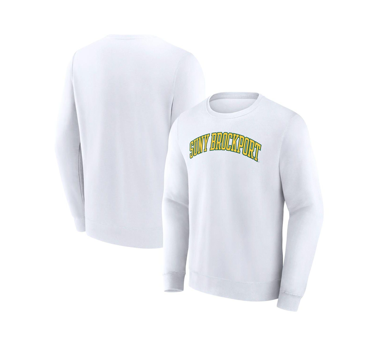 Fanatics Men's White SUNY Brockport Golden Eagles Short Name Pullover Sweatshirt