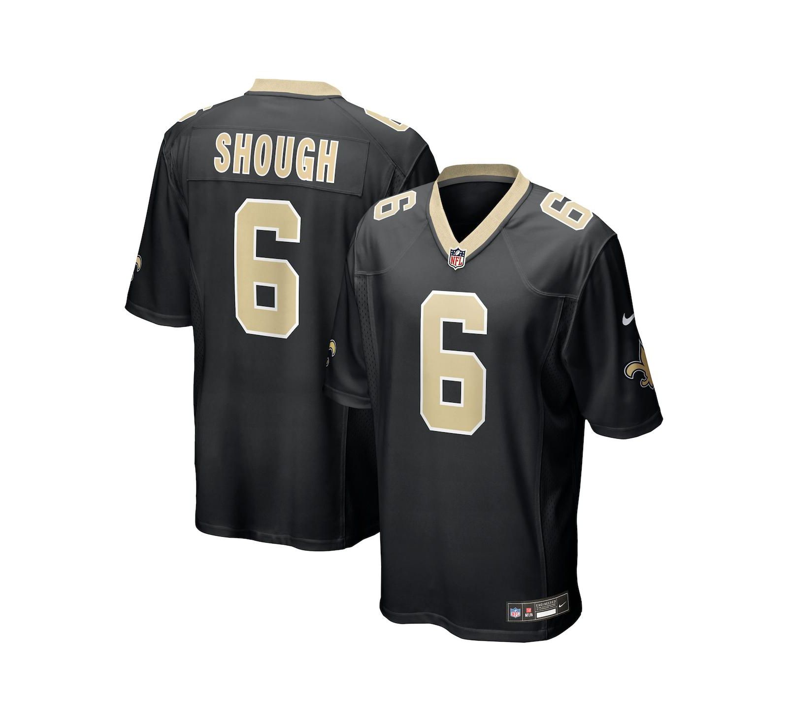 Nike Men's Tyler Shough Black New Orleans Saints Game Jersey