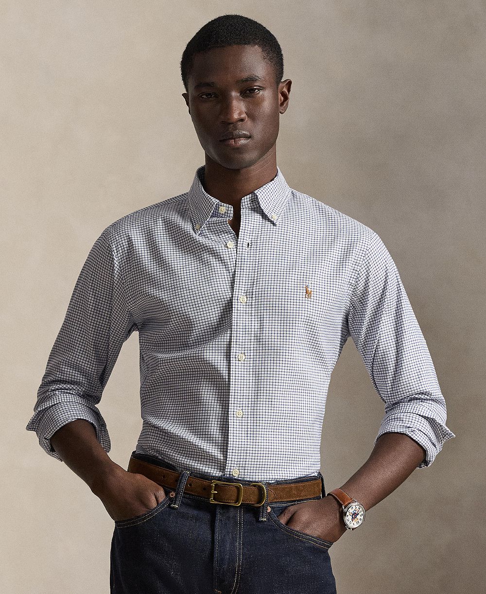 Polo Ralph Lauren Men's Big & Tall Stripe Soft Cotton Shirt