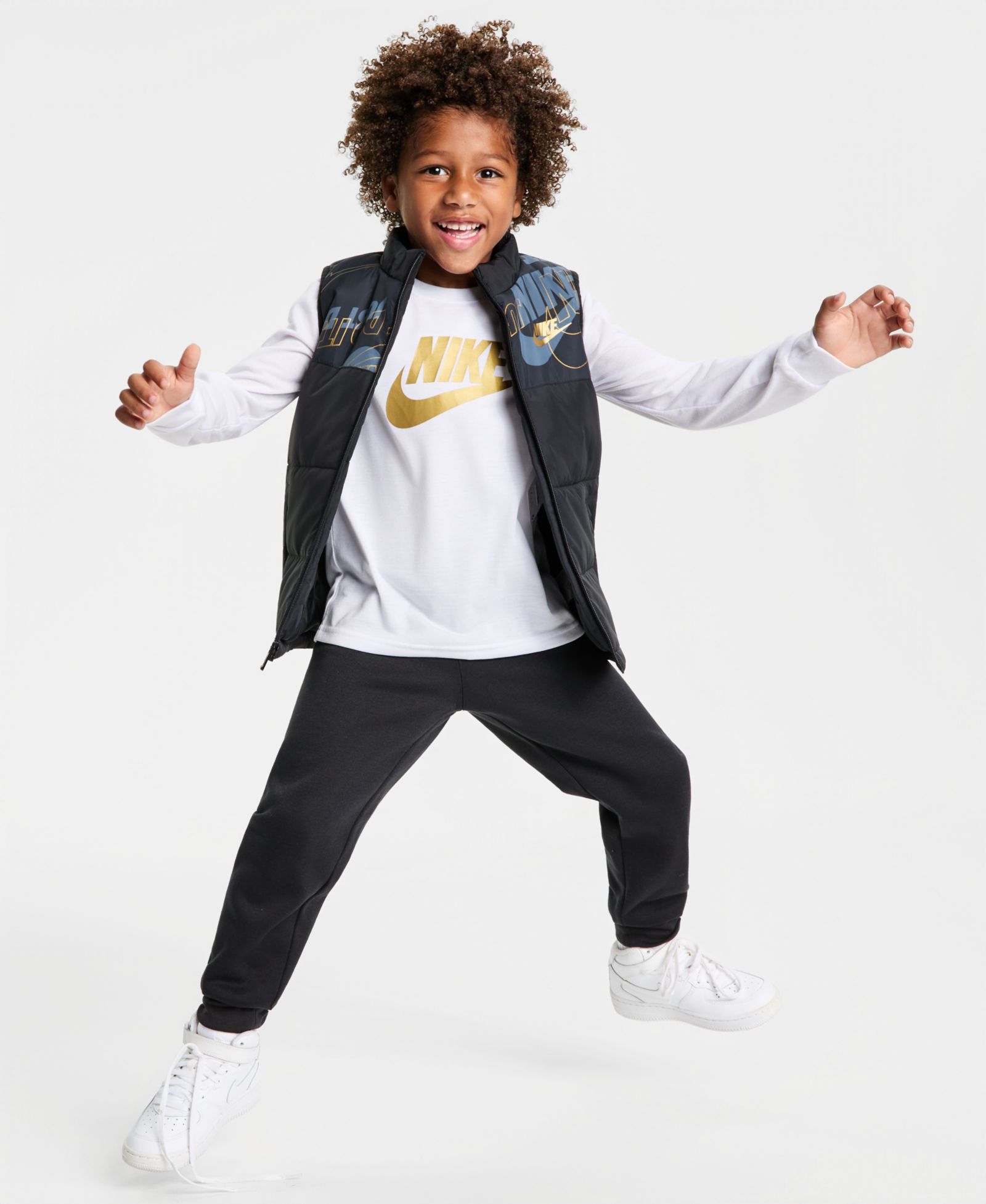 Nike Boys' Toddler 2T-4T Sportswear Crewneck T-Shirt, Vest and Pants, 3-Piece Set