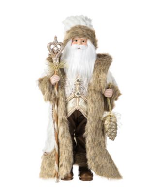 Рождественская фигурка Санты Glitzhome 18" Faux Fur Woodland