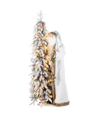Рождественская фигурка Glitzhome 4" Oversized Christmas Woodland Santa