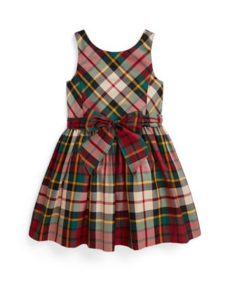 Polo Ralph Lauren Girls' 2T-6X Plaid Taffeta Sleeveless Dress