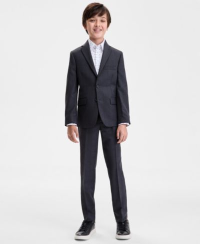Kenneth Cole Reaction Big Boys' Windowpane Print Suit, 2-Piece Set