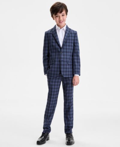 Kenneth Cole Reaction Big Boys' Plaid Pattern Suit, 2-Piece Set