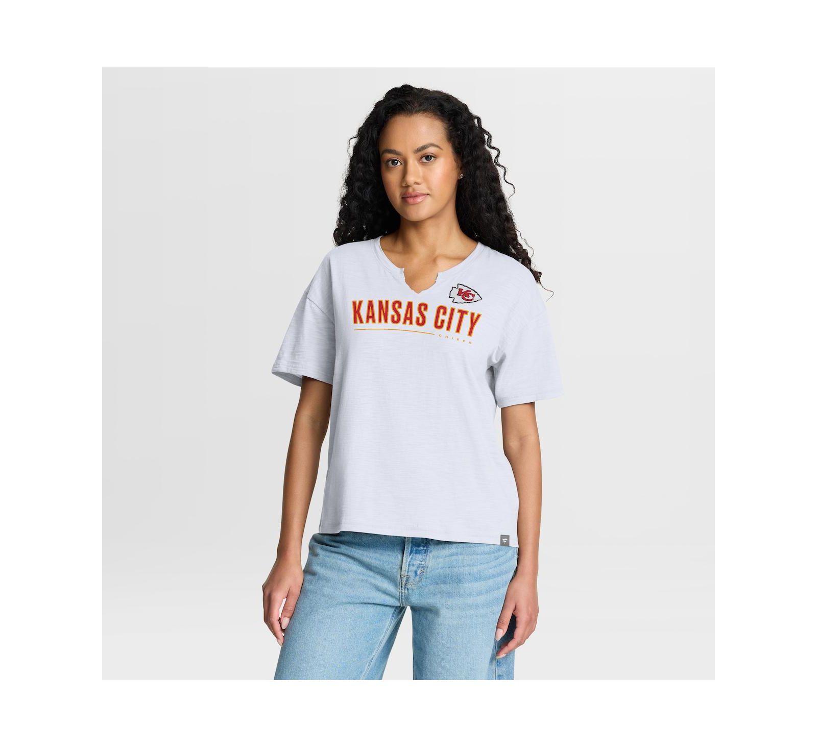 Fanatics Women's White Kansas City Chiefs Redzone Slub Boxy T-Shirt