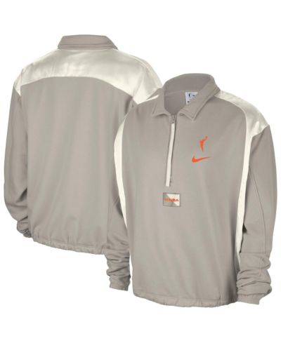 Nike Women's Gray WNBA Basketball Fleece Quarter-Zip Performance Pullover Sweatshirt