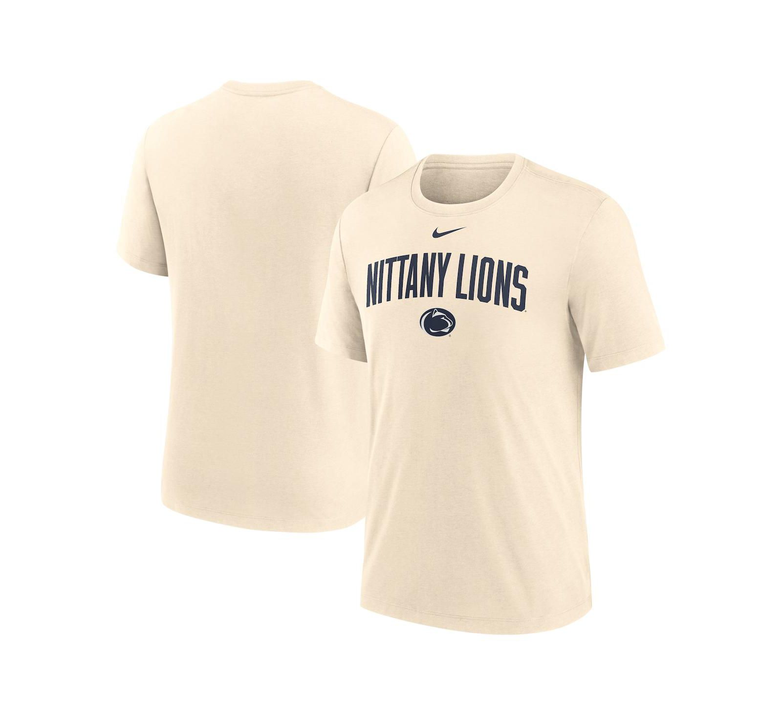 Nike Мужская футболка Natural Penn State Nittany Lions Arch Logo Triblend