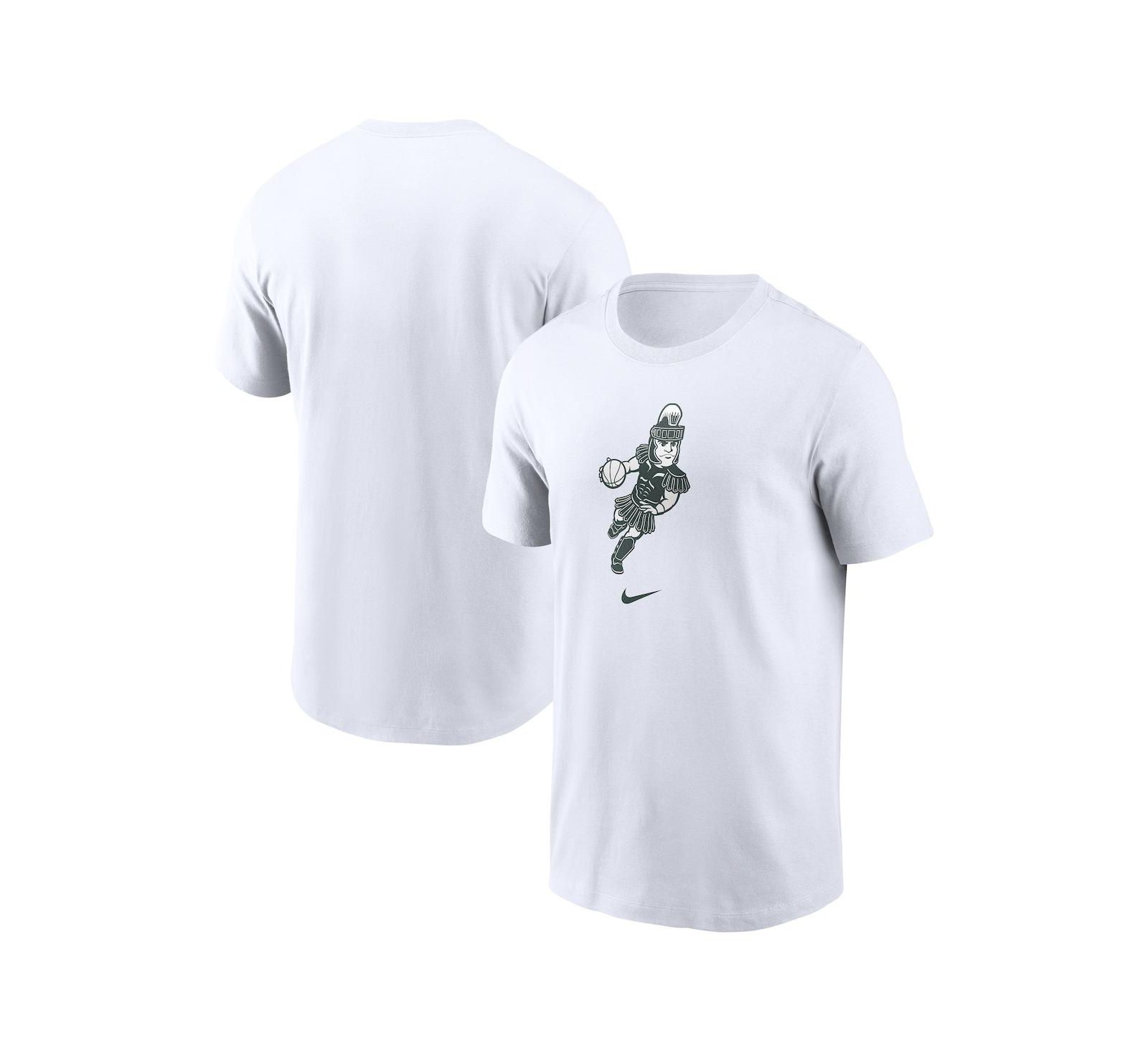 Мужская спортивная футболка Nike White Michigan State Spartans Basketball Sparty Sport T-Shirt