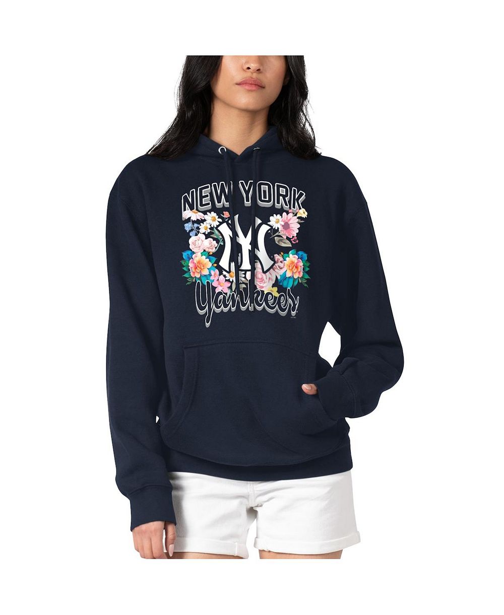 Женское худи G-III 4Her by Carl Banks Navy New York Yankees Flowers Graphic