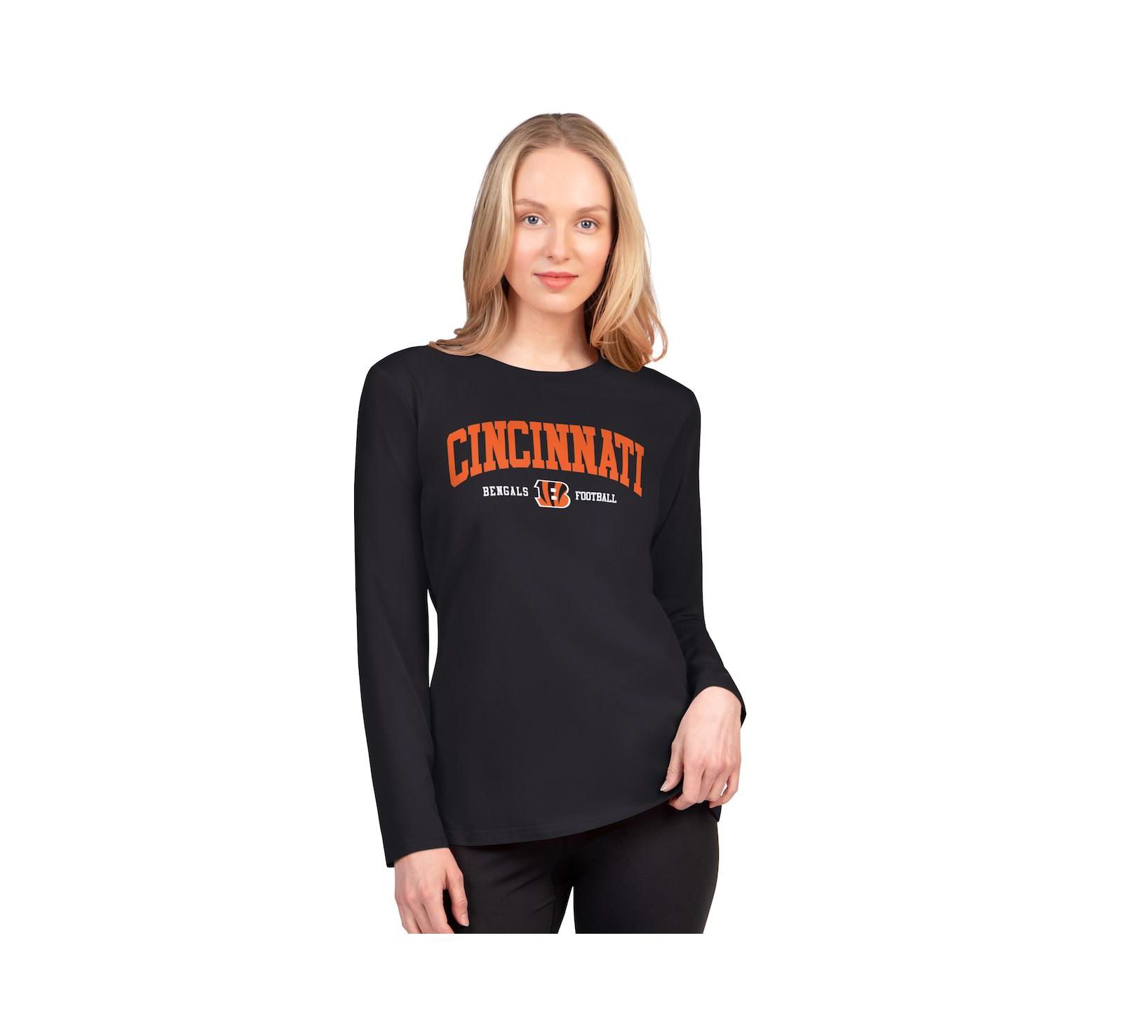 Женская футболка G-III 4Her by Carl Banks Black Cincinnati Bengals Long Sleeve