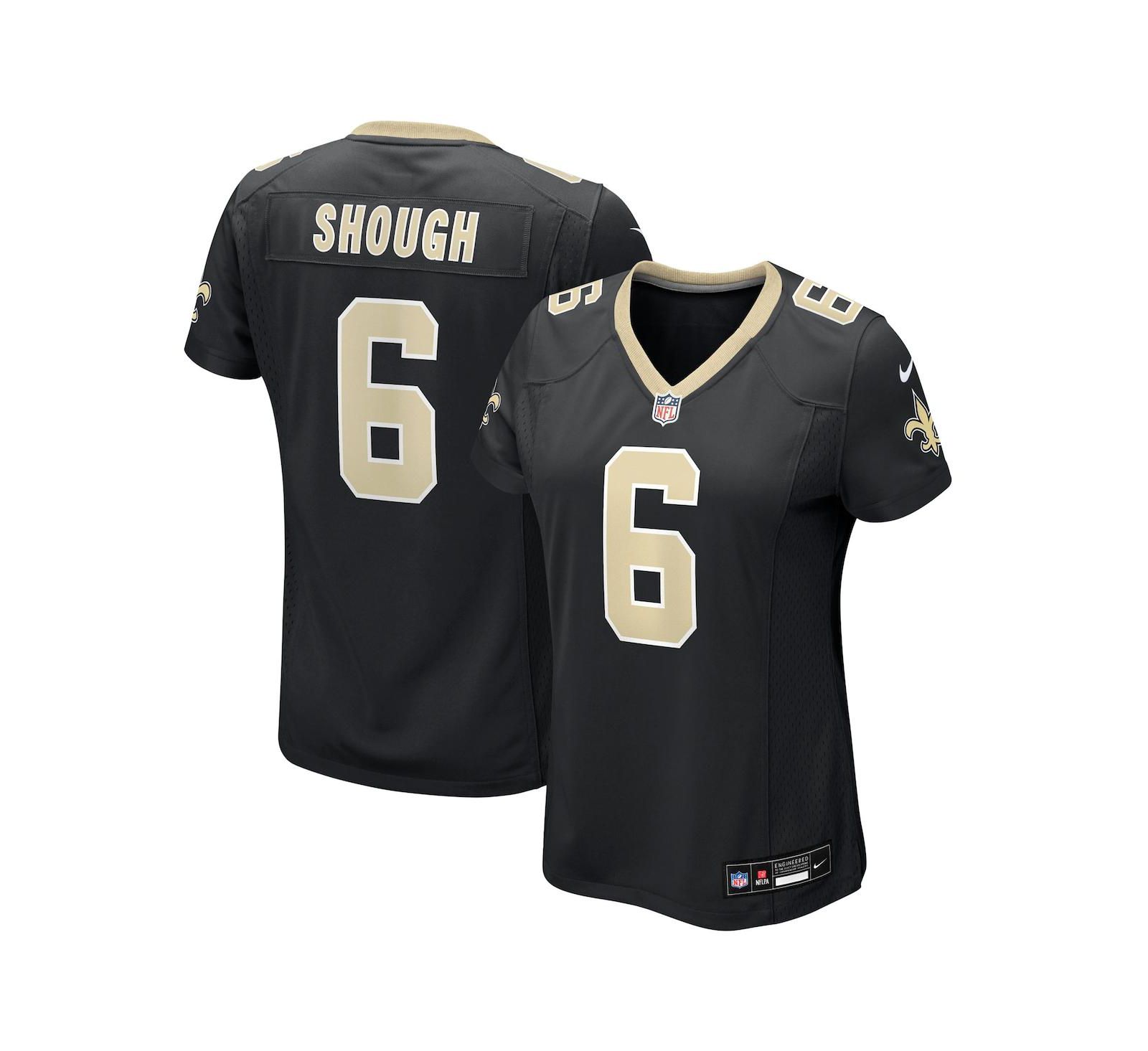 Женская джерси Nike Tyler Shough Black New Orleans Saints