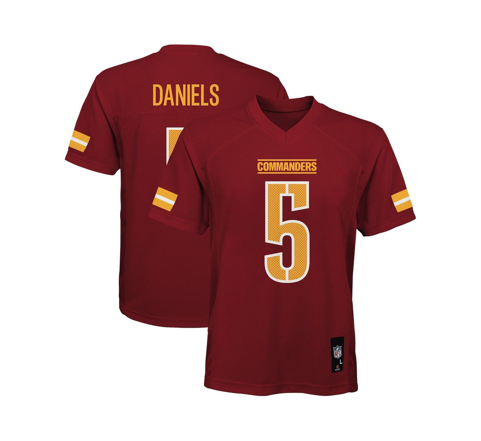 Детская джерси Outerstuff Jayden Daniels Burgundy Washington Commanders Replica Player