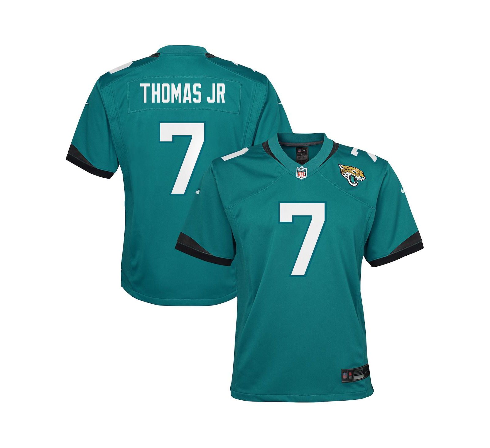 Детская игровая джерси Nike Brian Thomas Jr. Teal Jacksonville Jaguars