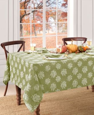 Elrene Falling Leaves Jacquard Cotton Tablecloth, 60" x 84"