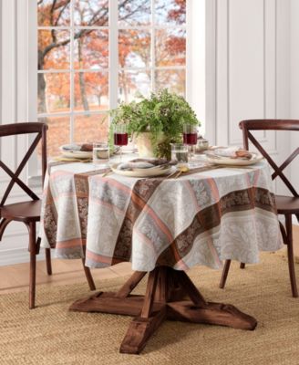Скатерть Elrene Windswept Harvest Jacquard Cotton 60" x 84" Oval