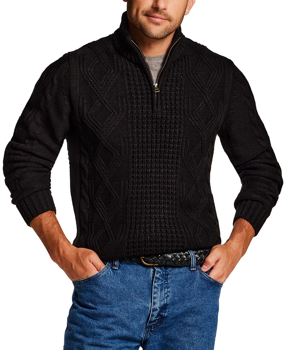 Weatherproof Vintage Men's Cable-Knit Quarter-Zip Sweater