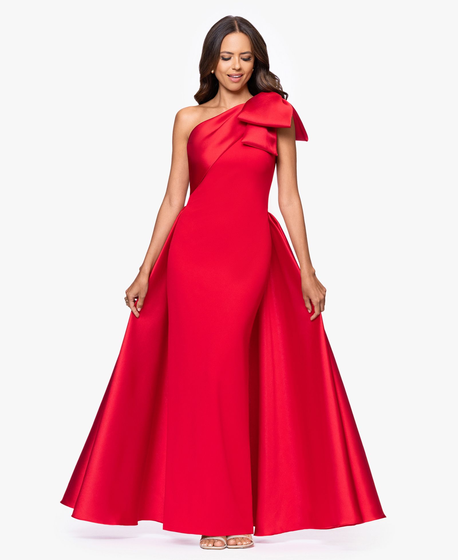 Betsy & Adam Women's One-Shoulder Gown