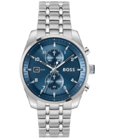 Мужские кварцевые часы Hugo Boss Men's Skytraveller Fashion Chrono из нержавеющей стали, 44mm