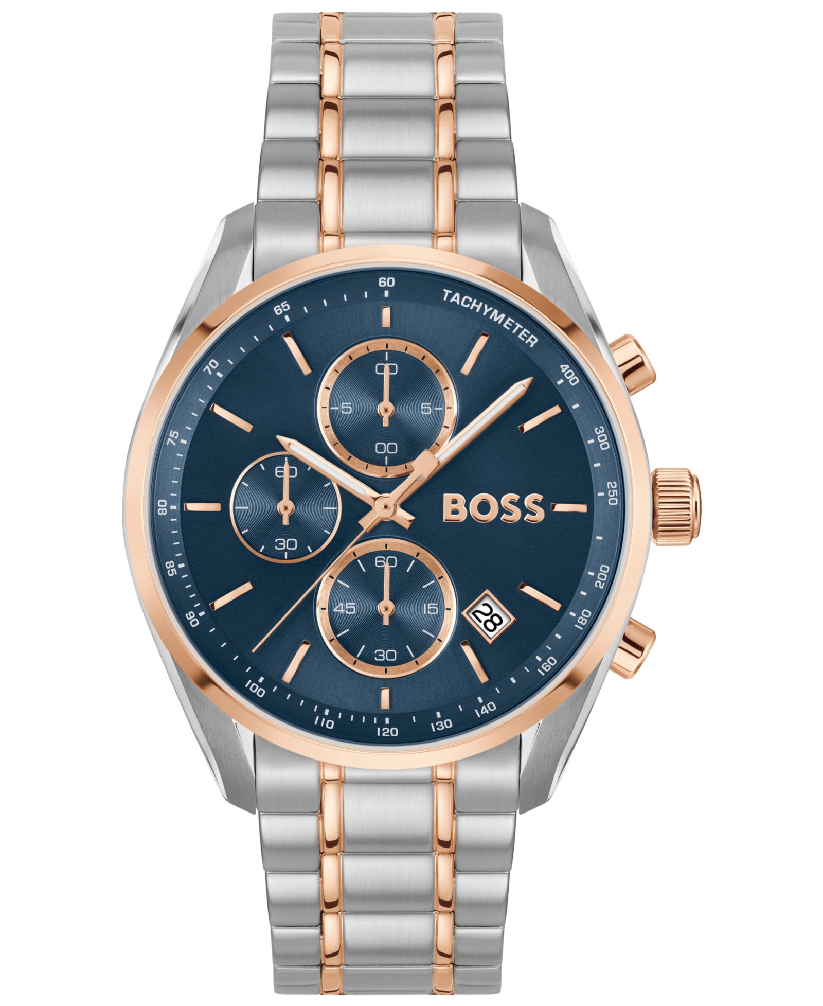 Hugo Boss Мужские кварцевые часы Grand Prix 40, двухцветные, из нержавеющей стали, 40mm