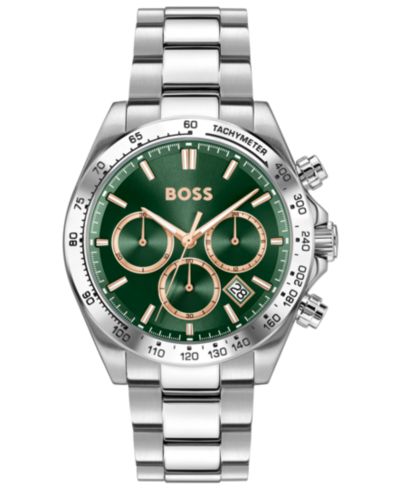 Мужские часы Hugo Boss Men's Hero 2.0 Quartz Fashion Chrono Stainless Steel, 44mm