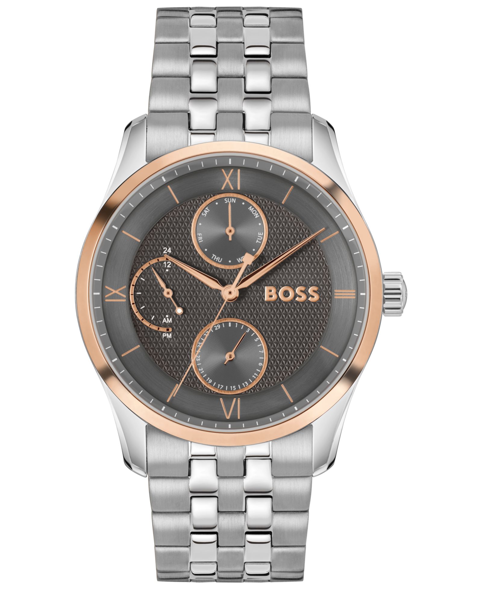 Hugo Boss Men's Principle Master Quartz Multifunction Stainless Steel Watch, 41mm