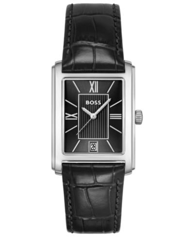 Мужские наручные часы Hugo Boss Principle Quartz Black Leather 28 x 39mm