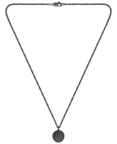 Hugo Boss ожерелье Double B Coin Ionic Plated Black Stainless Steel