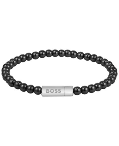 Hugo Boss Sphere Beads Stainless Steel Black Onyx Bracelet