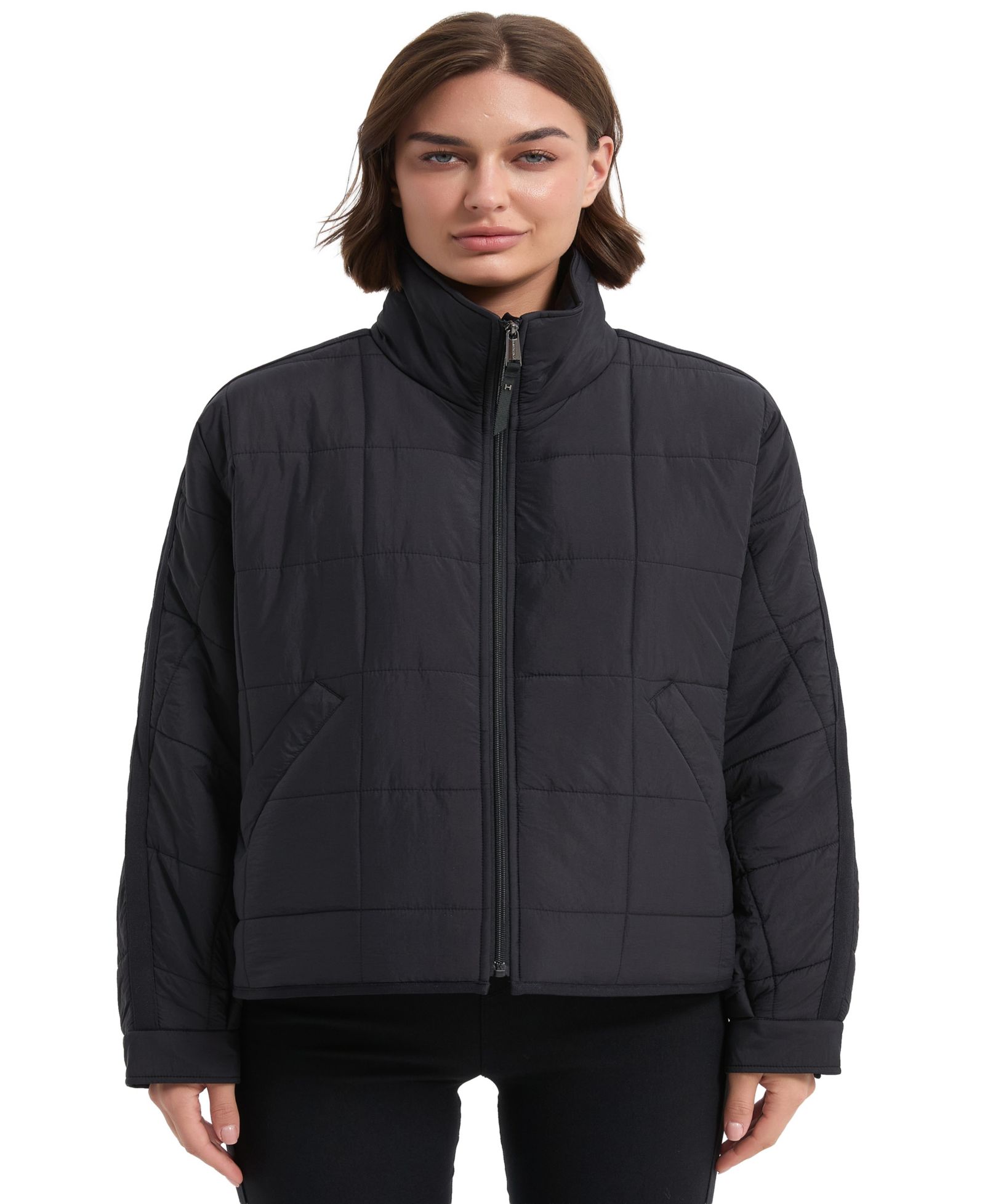 Hawke & Co. Women's Crinkle Oversized Quilted Jacket