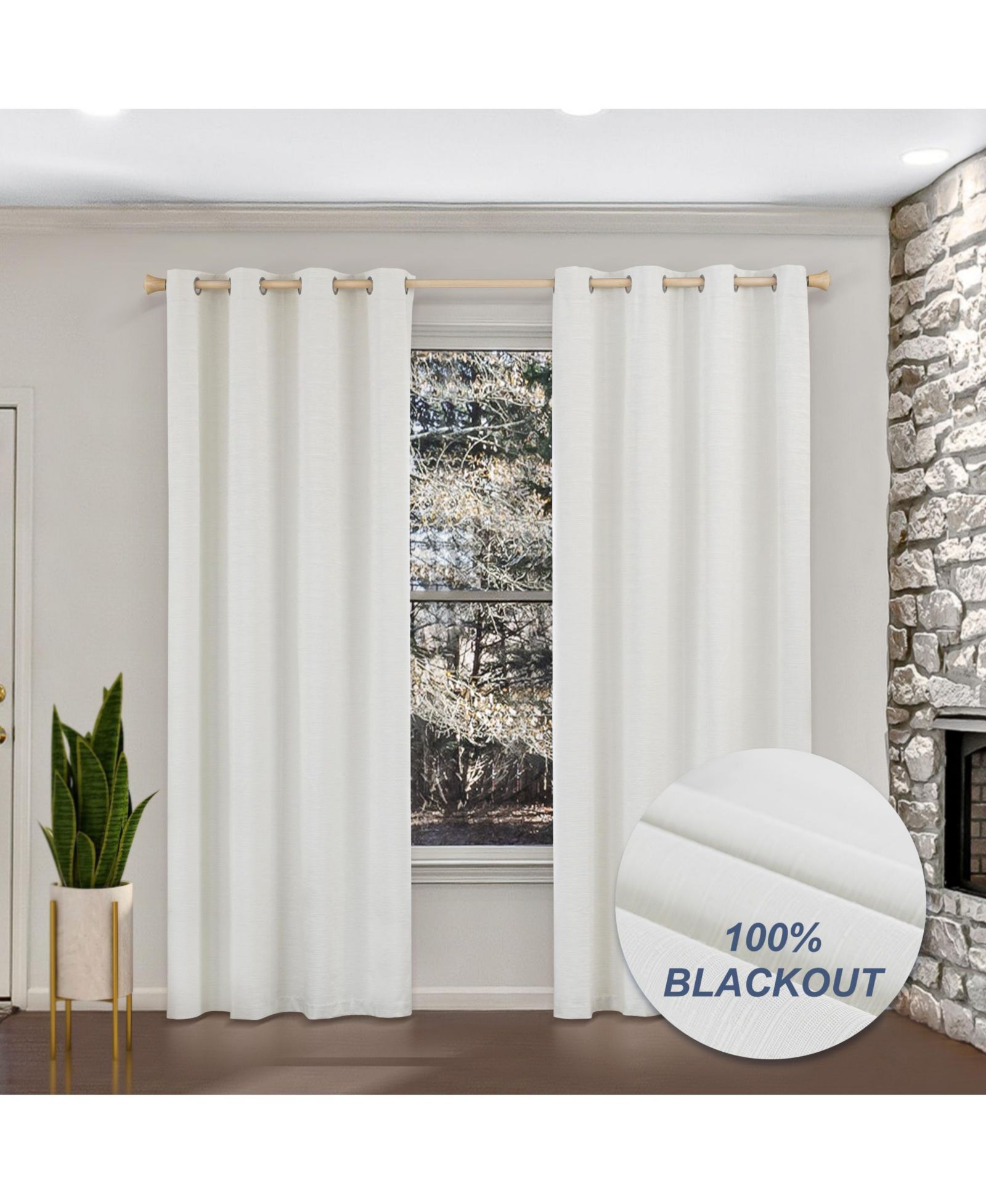 Шторы Awesome Home 100% Blackout, хлопковая смесь, термошторы, 2 панели