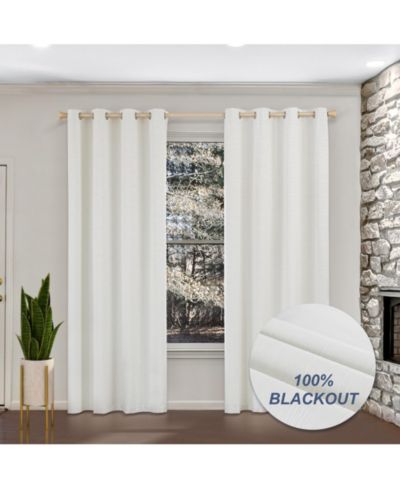 Awesome Home  100% Blackout Cotton Blend Thermal Grommet Curtains, 2 Panels, 52"x96",Black