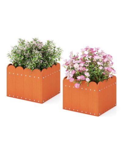 Набор из 2 штук Gymax Square Planter Box Weather-Resistant HDPE Flower Pot